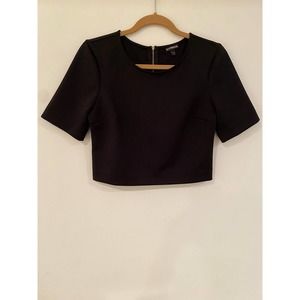 Express black crop top with back zipper size small